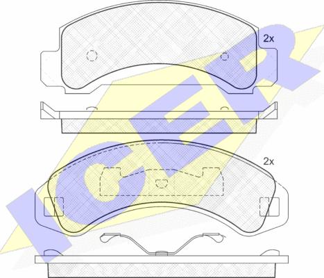 Icer 141055 - Kit de plaquettes de frein, frein à disque cwaw.fr