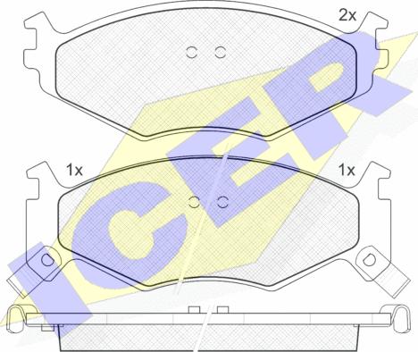 Icer 141056 - Kit de plaquettes de frein, frein à disque cwaw.fr