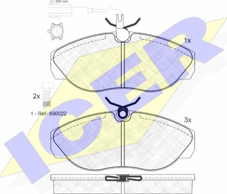 Icer 141053-203 - Kit de plaquettes de frein, frein à disque cwaw.fr