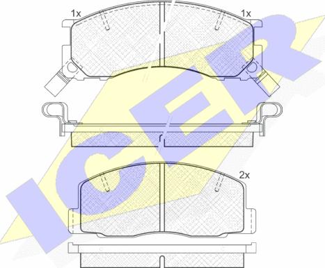 Icer 141057 - Kit de plaquettes de frein, frein à disque cwaw.fr