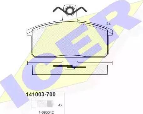 Icer 141003 - Kit de plaquettes de frein, frein à disque cwaw.fr