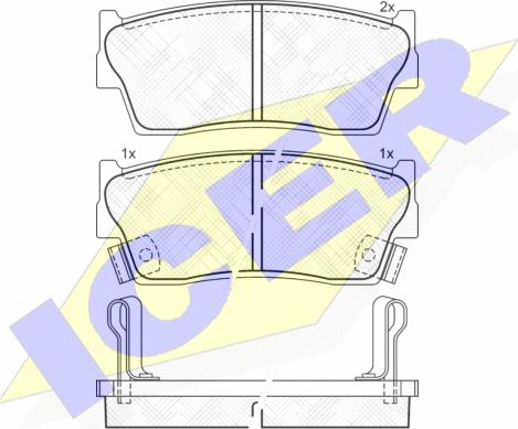 Icer 141002 - Kit de plaquettes de frein, frein à disque cwaw.fr