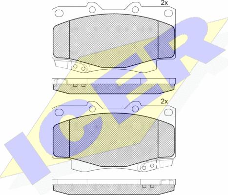 Icer 141007-208 - Kit de plaquettes de frein, frein à disque cwaw.fr