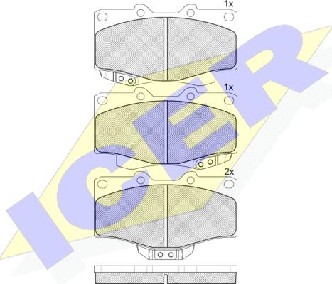 Icer 141007 - Kit de plaquettes de frein, frein à disque cwaw.fr