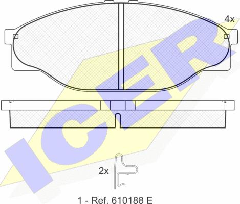 Icer 141010 - Kit de plaquettes de frein, frein à disque cwaw.fr