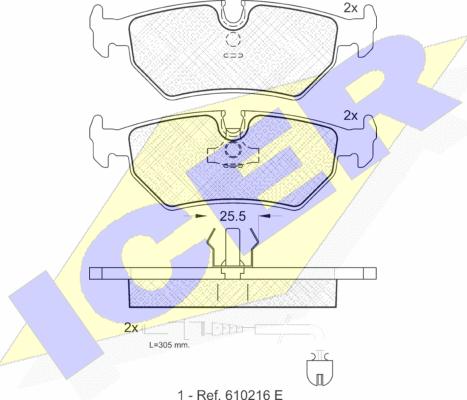 Icer 141087 - Kit de plaquettes de frein, frein à disque cwaw.fr