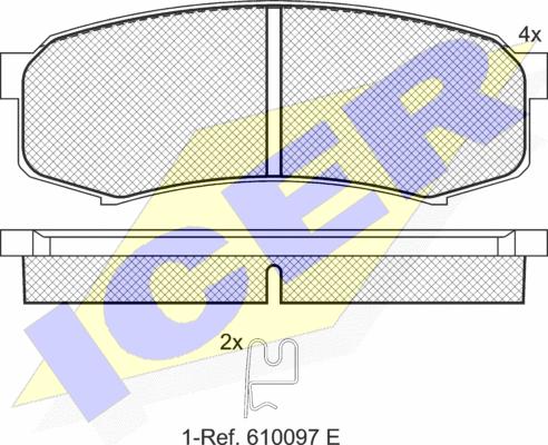 Icer 141027 - Kit de plaquettes de frein, frein à disque cwaw.fr