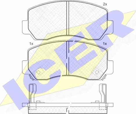 Icer 141164 - Kit de plaquettes de frein, frein à disque cwaw.fr