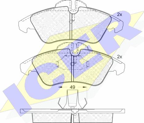 Icer 141104-046 - Kit de plaquettes de frein, frein à disque cwaw.fr