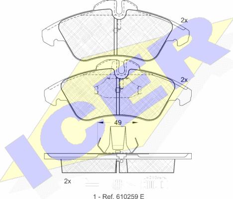 Icer 141104 - Kit de plaquettes de frein, frein à disque cwaw.fr