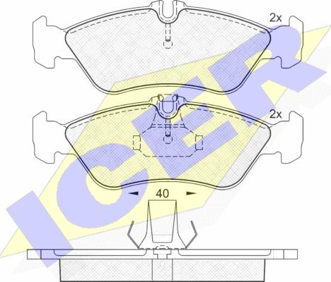 Icer 141103-046 - Kit de plaquettes de frein, frein à disque cwaw.fr