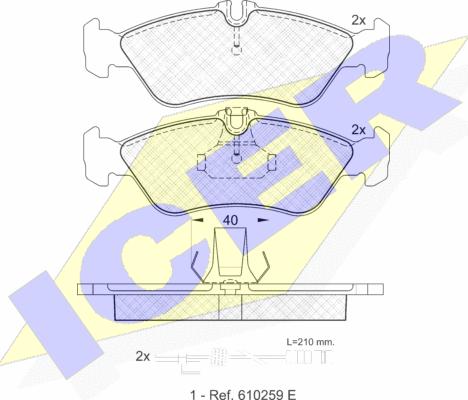 Icer 141103 - Kit de plaquettes de frein, frein à disque cwaw.fr