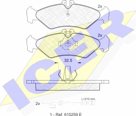 Icer 141102 - Kit de plaquettes de frein, frein à disque cwaw.fr