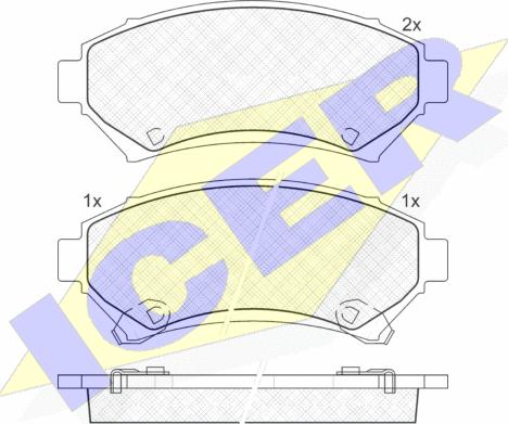 Icer 141182 - Kit de plaquettes de frein, frein à disque cwaw.fr