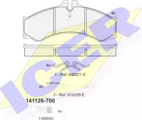 Icer 141126 - Kit de plaquettes de frein, frein à disque cwaw.fr