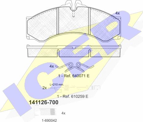 Icer 141126-700 - Kit de plaquettes de frein, frein à disque cwaw.fr