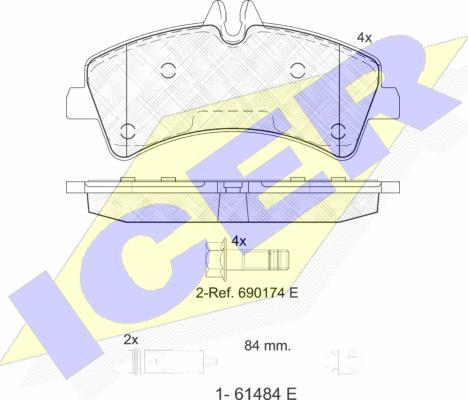 Icer 141849-203 - Kit de plaquettes de frein, frein à disque cwaw.fr