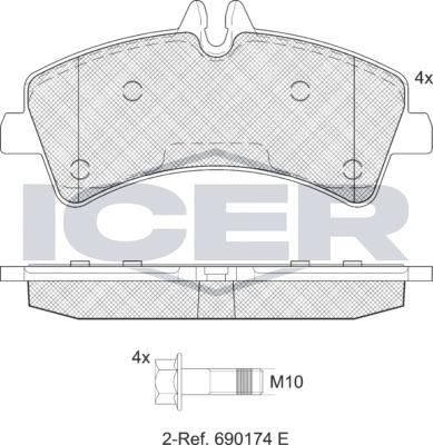 Icer 141849LM - Kit de plaquettes de frein, frein à disque cwaw.fr