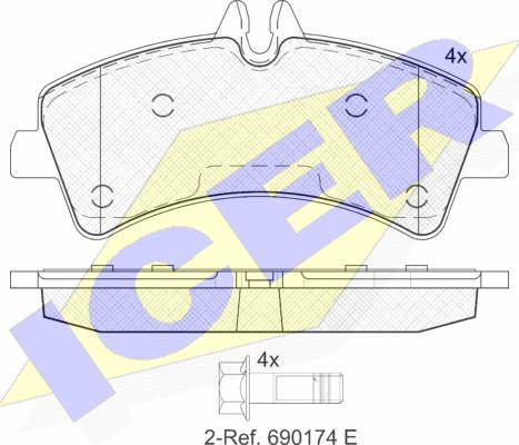 Icer 141849 - Kit de plaquettes de frein, frein à disque cwaw.fr