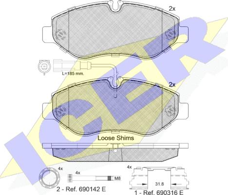 Icer 141846-066 - Kit de plaquettes de frein, frein à disque cwaw.fr