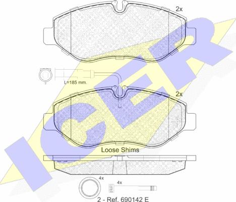 Icer 141846 - Kit de plaquettes de frein, frein à disque cwaw.fr