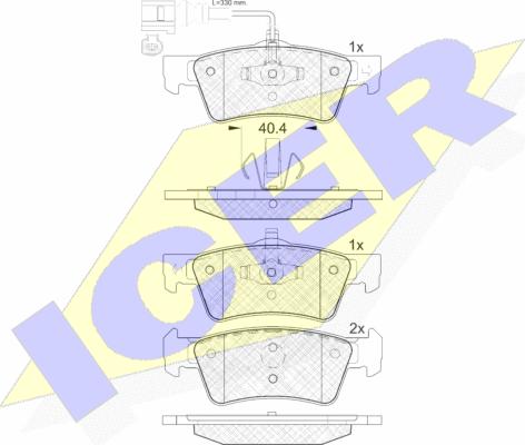 Icer 141816 - Kit de plaquettes de frein, frein à disque cwaw.fr