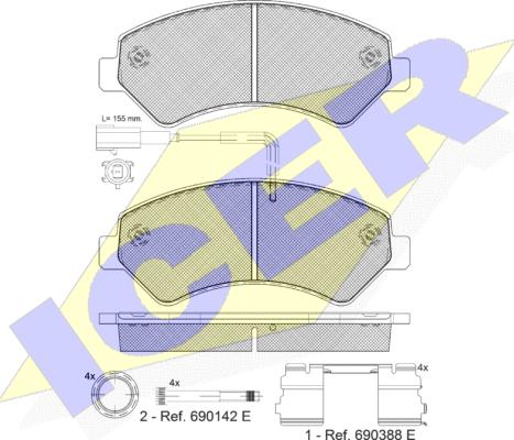 Icer 141836-201 - Kit de plaquettes de frein, frein à disque cwaw.fr