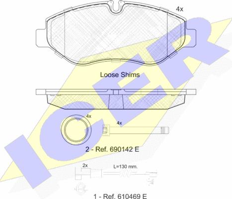 Icer 141832-203 - Kit de plaquettes de frein, frein à disque cwaw.fr