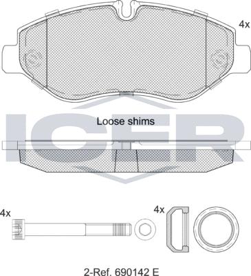 Icer LM1832 - Kit de plaquettes de frein, frein à disque cwaw.fr