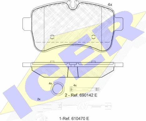 Icer 141837-203 - Kit de plaquettes de frein, frein à disque cwaw.fr