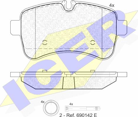 Icer 141837 - Kit de plaquettes de frein, frein à disque cwaw.fr