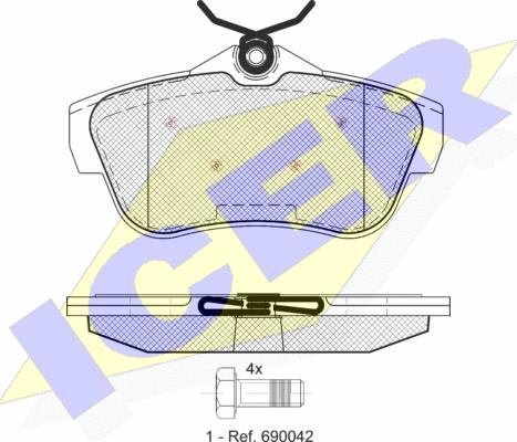 Icer 141823 - Kit de plaquettes de frein, frein à disque cwaw.fr