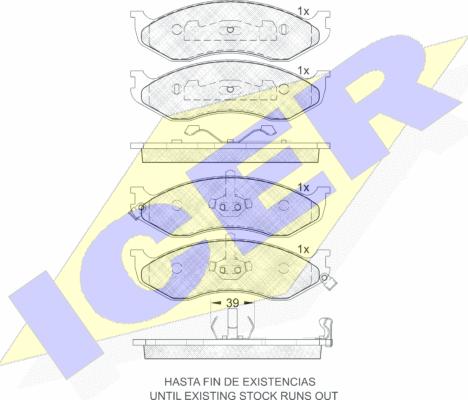 Icer 141397 - Kit de plaquettes de frein, frein à disque cwaw.fr