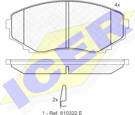 Icer 141345 - Kit de plaquettes de frein, frein à disque cwaw.fr