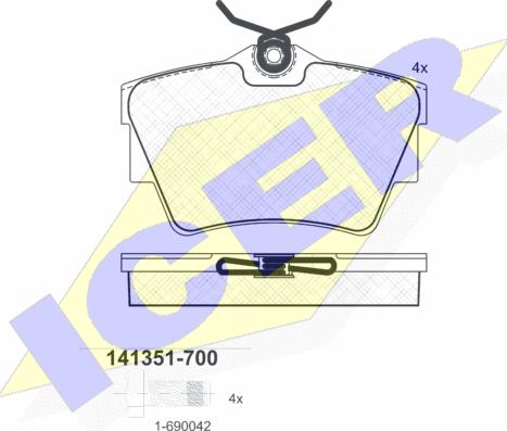 Icer 141351-700 - Kit de plaquettes de frein, frein à disque cwaw.fr