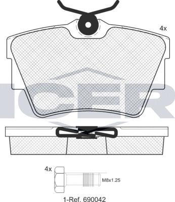 Icer 141351LM - Kit de plaquettes de frein, frein à disque cwaw.fr