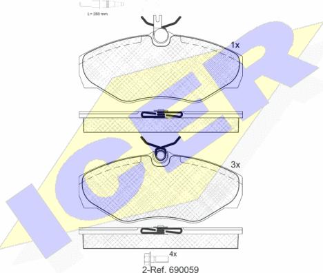 Icer 141315-203 - Kit de plaquettes de frein, frein à disque cwaw.fr