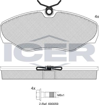 Icer LM1315-701 - Kit de plaquettes de frein, frein à disque cwaw.fr