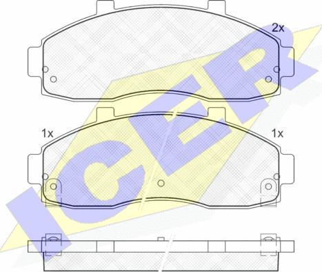 Icer 141246 - Kit de plaquettes de frein, frein à disque cwaw.fr