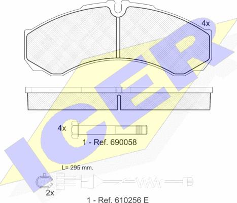 Icer 141208-117 - Kit de plaquettes de frein, frein à disque cwaw.fr