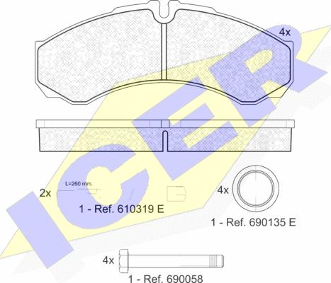 Icer 141208-123 - Kit de plaquettes de frein, frein à disque cwaw.fr