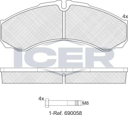 Icer 141208LM - Kit de plaquettes de frein, frein à disque cwaw.fr