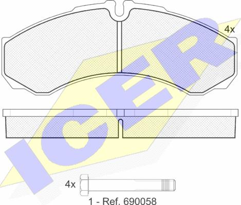 Icer 141208 - Kit de plaquettes de frein, frein à disque cwaw.fr