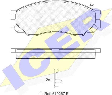 Icer 141234 - Kit de plaquettes de frein, frein à disque cwaw.fr