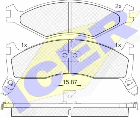 Icer 141270-205 - Kit de plaquettes de frein, frein à disque cwaw.fr