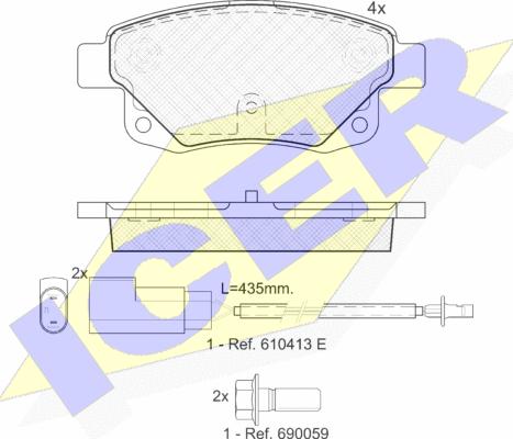 Icer 141794 - Kit de plaquettes de frein, frein à disque cwaw.fr