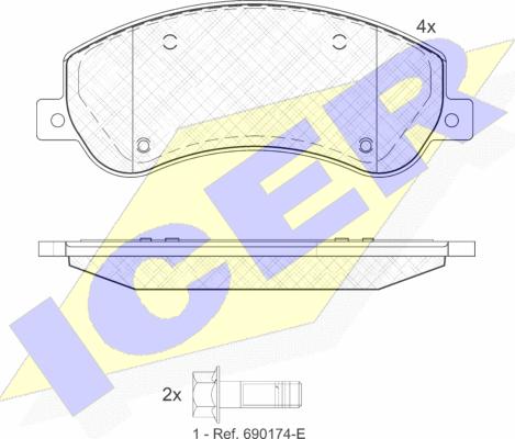 Icer 141793-204 - Kit de plaquettes de frein, frein à disque cwaw.fr