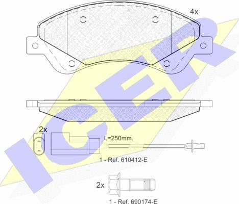 Icer 141792 - Kit de plaquettes de frein, frein à disque cwaw.fr