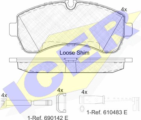 Icer 141785-203 - Kit de plaquettes de frein, frein à disque cwaw.fr