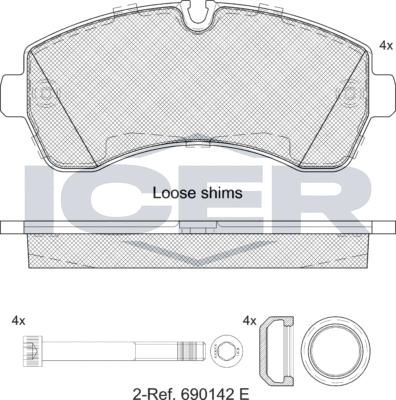 Icer 141785LM - Kit de plaquettes de frein, frein à disque cwaw.fr